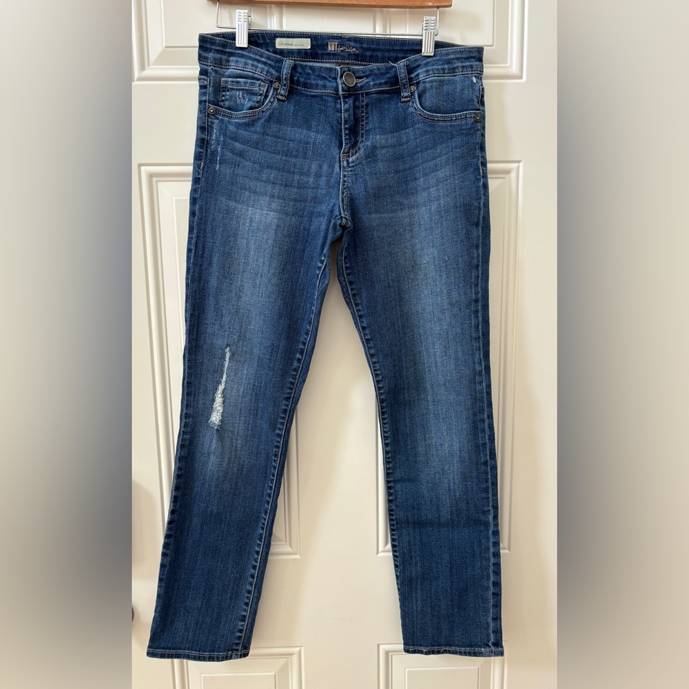 KUT from the Kloth Jeans Women's 8 Denim Catherine Boyfriend Distressed